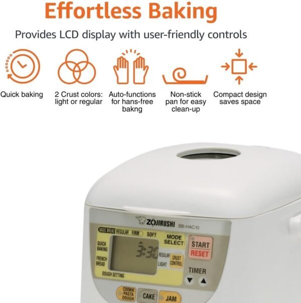 51ijP2ikrvL._AC_SL1080_ Zojirushi BB-HAC10 Mini Breadmaker review compact design and gluten-free baking options