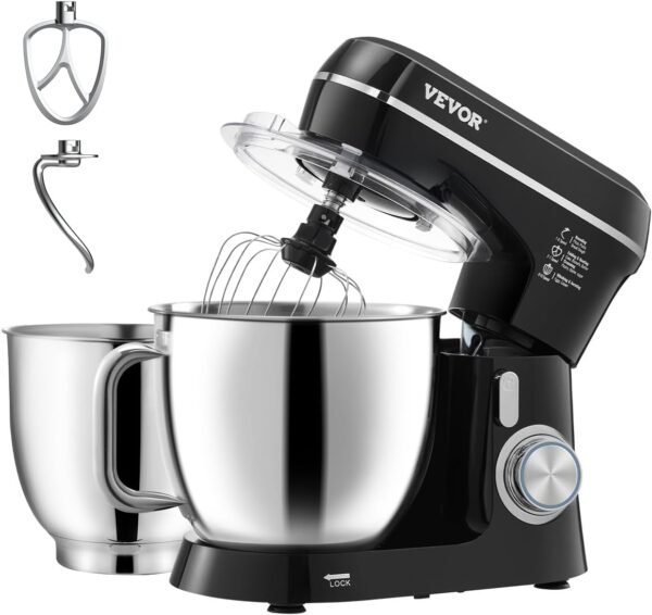 VEVOR Stand Mixer review 5.3QT Black with Stainless Steel Bowls