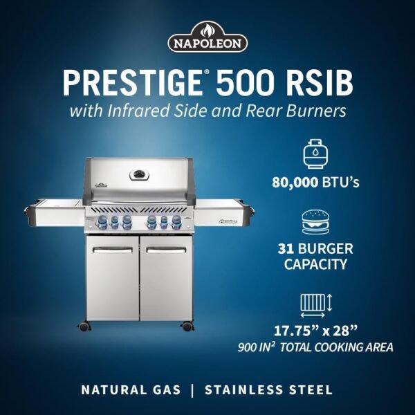 61XyXjcPbSL._AC_SL1000_ Napoleon Prestige 500 RSIB Natural Gas Grill review stainless steel performance tested