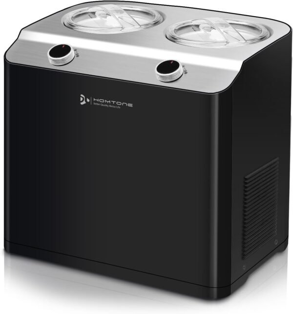 61fJzrB9seL._AC_SL1500_ Homtone 2 Flavor Ice Cream Maker Review Dual-Bowl Compressor Machine with 3 Modes