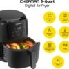 61lmvrqD2cL._AC_SL1500_ Chefman Digital Air Fryer Review Large 5 Qt with One-Touch Controls