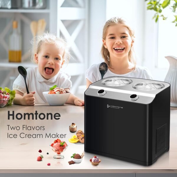 719JlZSmNL._AC_SL1500_ Homtone 2 Flavor Ice Cream Maker Review Dual-Bowl Compressor Machine with 3 Modes