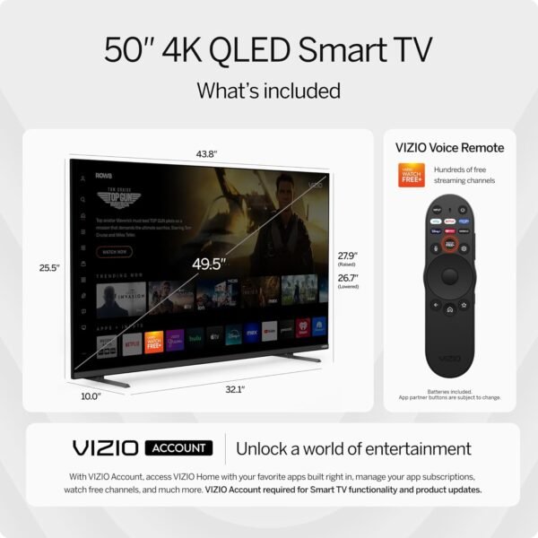 71XxKeZEofL._AC_SL1500_ VIZIO M50QXM-K01 QLED Smart TV 2023 Review Unveiling Stunning 4K HDR Performance
