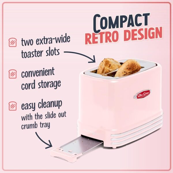 71elCdZR-KL._AC_SL1500_ Review of Nostalgia Retro Wide 2-Slice Toaster Pink for Perfect Toasting