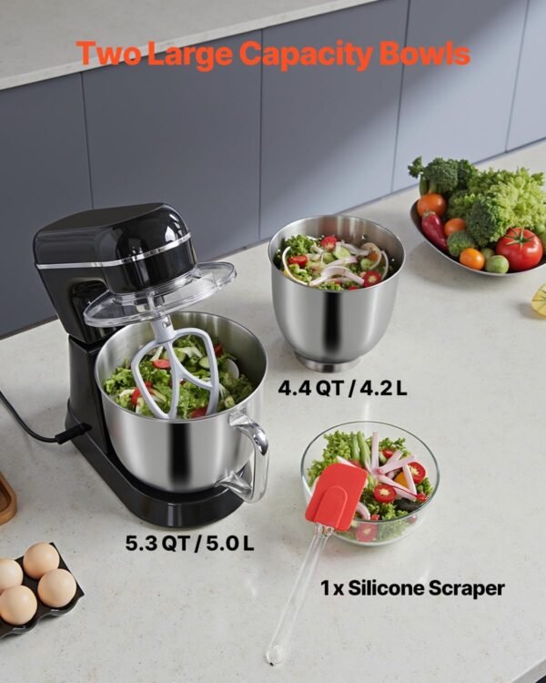 VEVOR Stand Mixer review 5.3QT Black with Stainless Steel Bowls