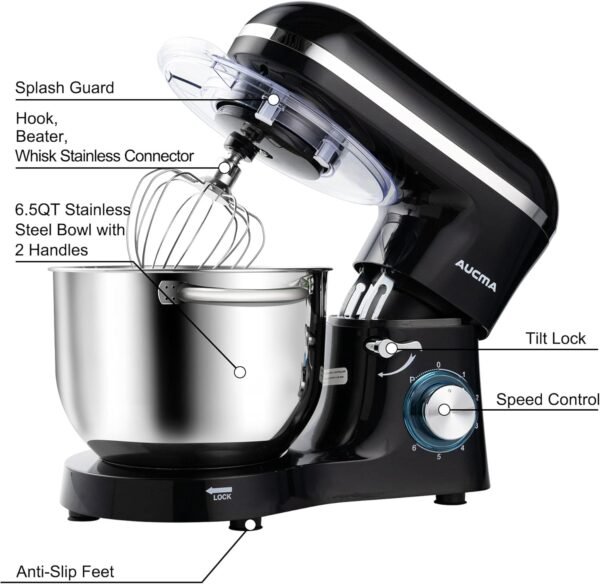 71yust14NSL._AC_SL1500_ Aucma Stand Mixer 6.5QT Review Powerful Kitchen Tool for Baking Enthusiasts