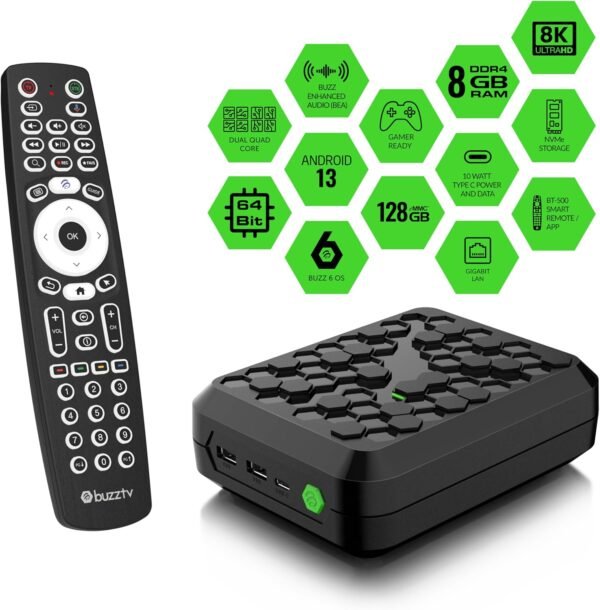 81AQXy1-Z8L._AC_SL1500_ BuzzTV P6 PowerStation 8K Media Device review with Android 13 and smart remote