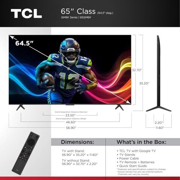 81iEP4ANEbL._AC_SL1500_ TCL 65QM6K QD-Mini LED TV review best gaming and streaming display experience