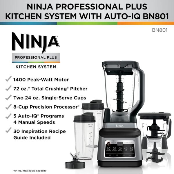 81lL2FSDSqL._AC_SL1500_ Comprehensive review of Ninja BN801 Kitchen System with powerful blending and processing features