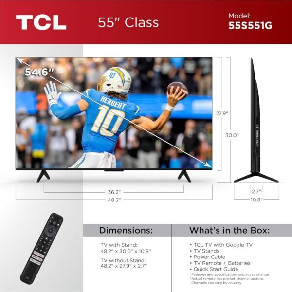81mVT6Bze3L._AC_SL1500_ TCL 55-Inch S5 4K UHD Smart TV Review Stunning Features and Performance